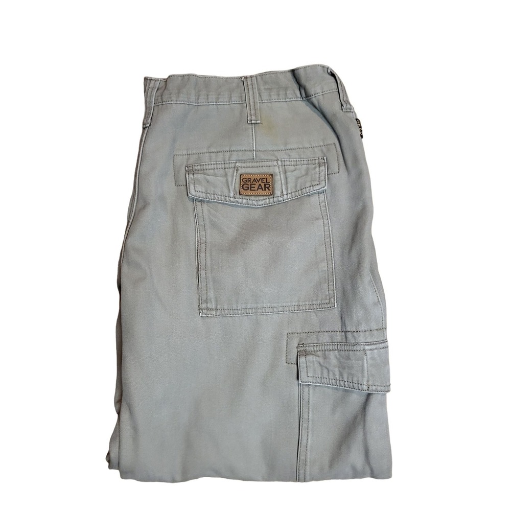 Gravel Gear Carpenter Pants Mens 40x30 Khaki‎ Rip Stop Straight Leg Work Utility